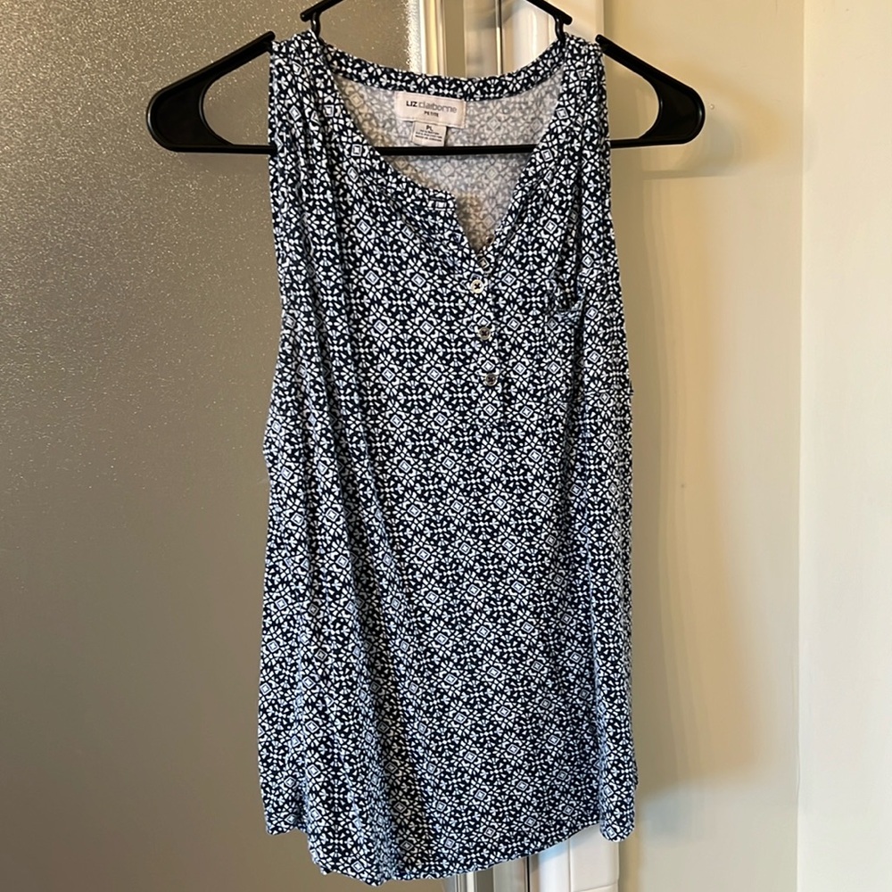 Liz Claiborne, Petite Large, blue print